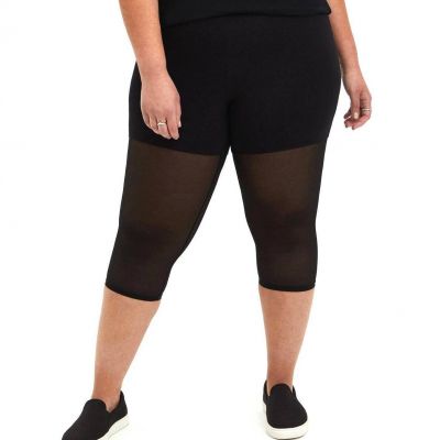 Torrid 2 (2X 18/20) Sexy Mesh Leg Premium Black  Pedal Pusher Length Leggings